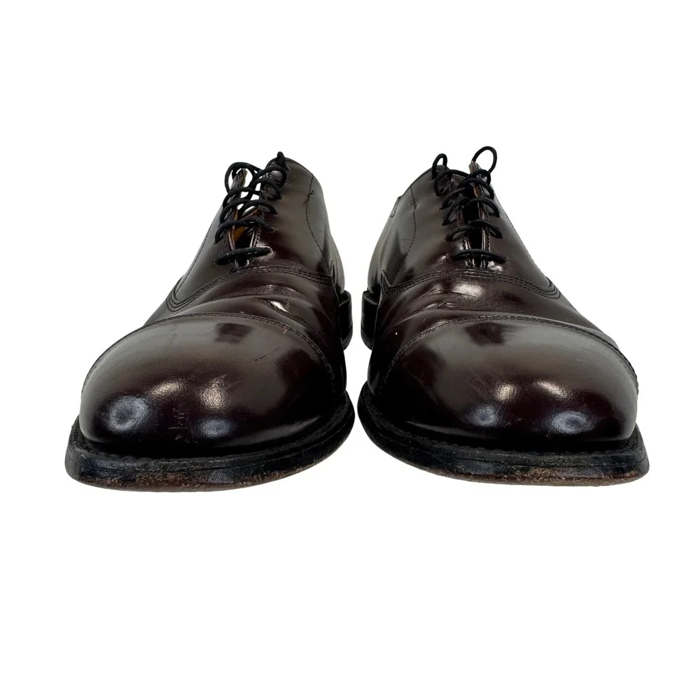 Allen Edmonds Park Avenue Oxford Shoes Leather Burgundy Dress Cap Toe Mens‎ 9 B